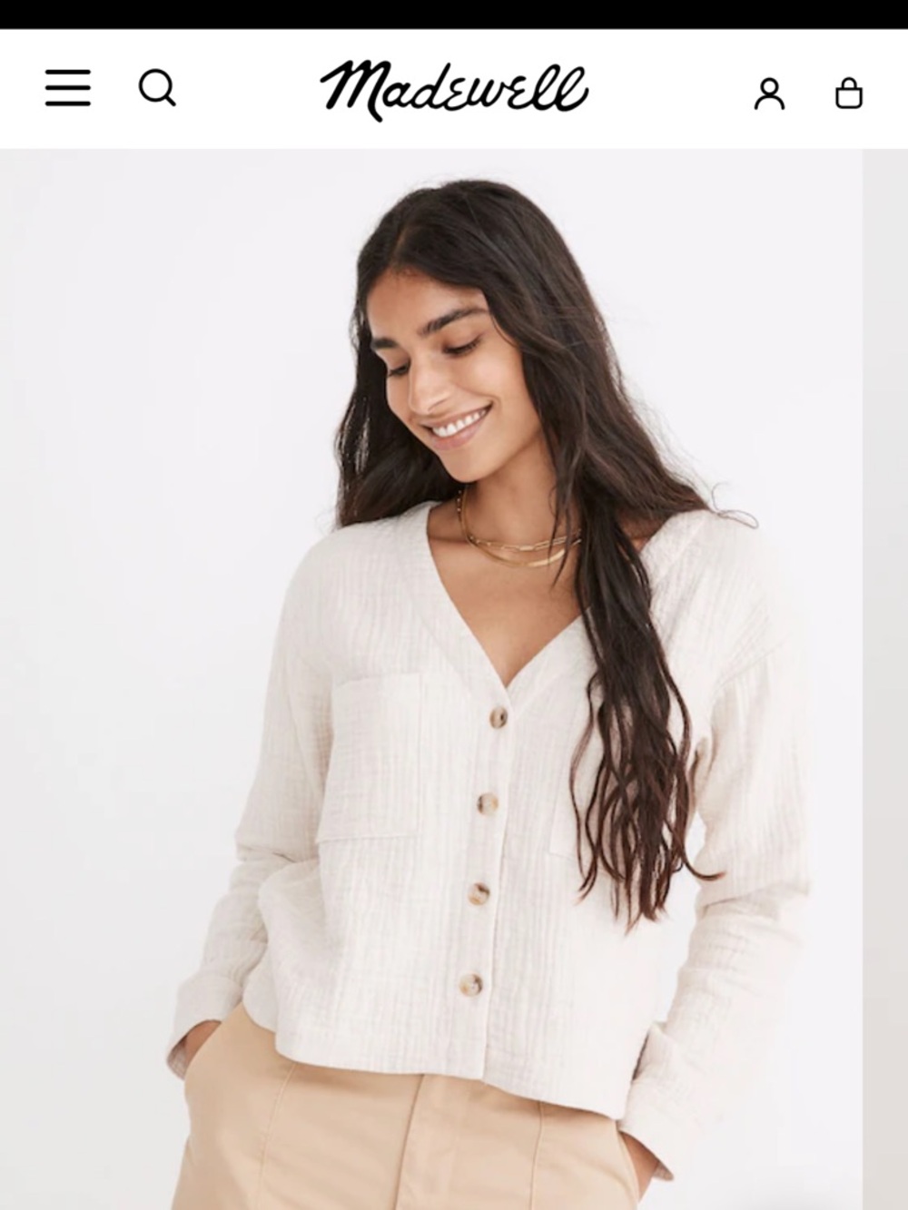 Madewell Lightspun Cardigan Top in Oatmeal Melange Size Small - Picture 15 of 15